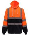 HVK07 High vis zip jacket Orange / Navy colour image